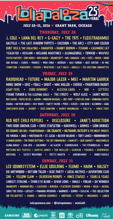 Lollapalooza Chicago - Line-up