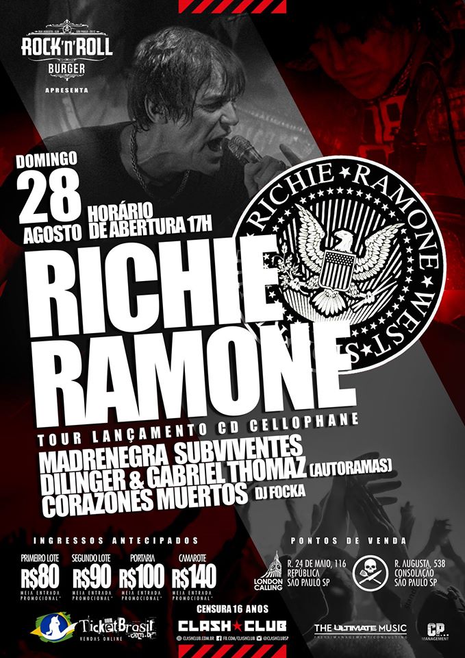 Ramones - Richie Ramone Cartaz Show 2016